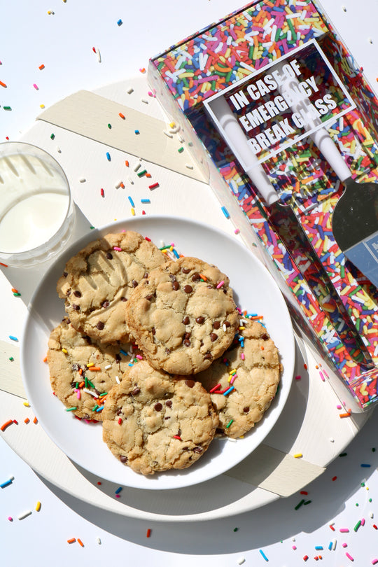 Cake Server + Sea Salt Coco Chip Olive Oil Cookies - Gluten Free