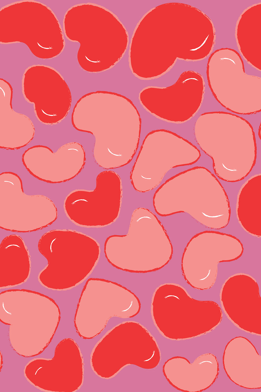 Bean In Love Pink print with your words