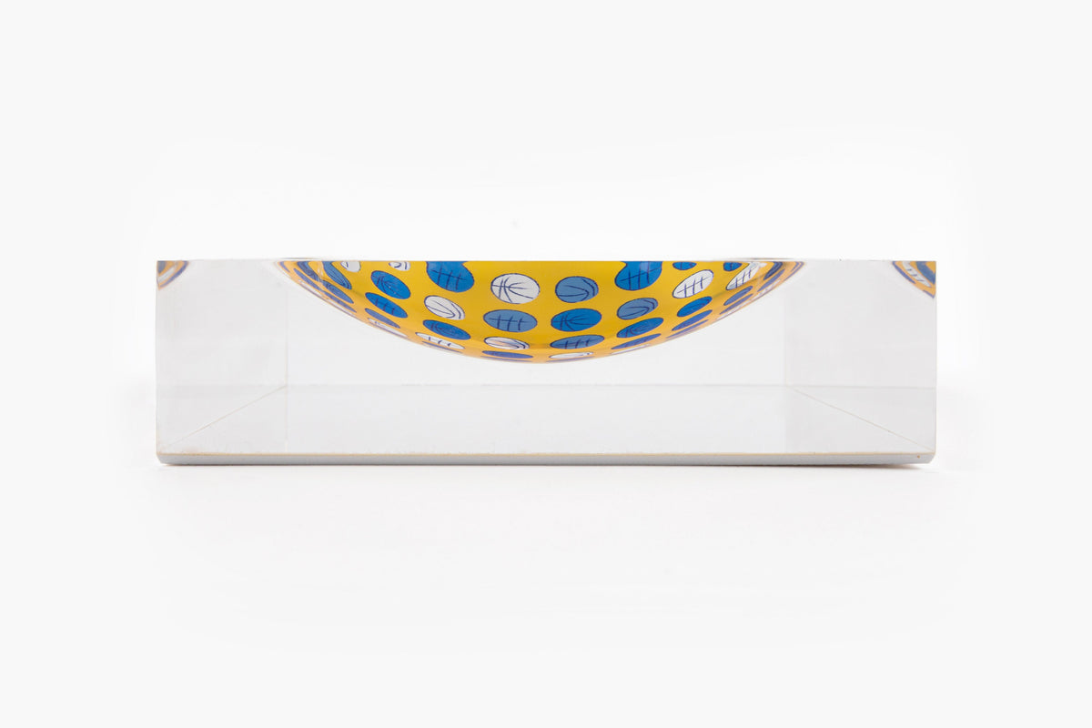 Lucky Hoops candy dish in Cobalt Yellow by BY ROBYNBLAIR, side view