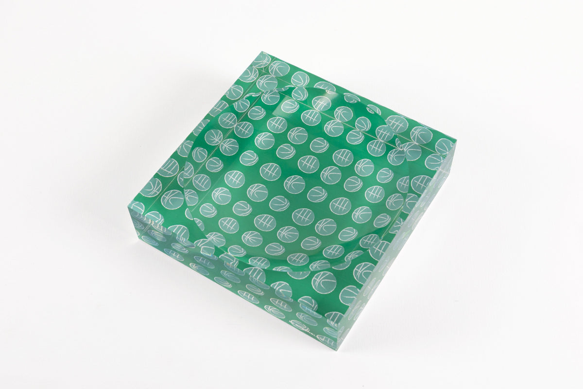 Lucky Hoops candy dish in Green Light by BY ROBYNBLAIR, angled view