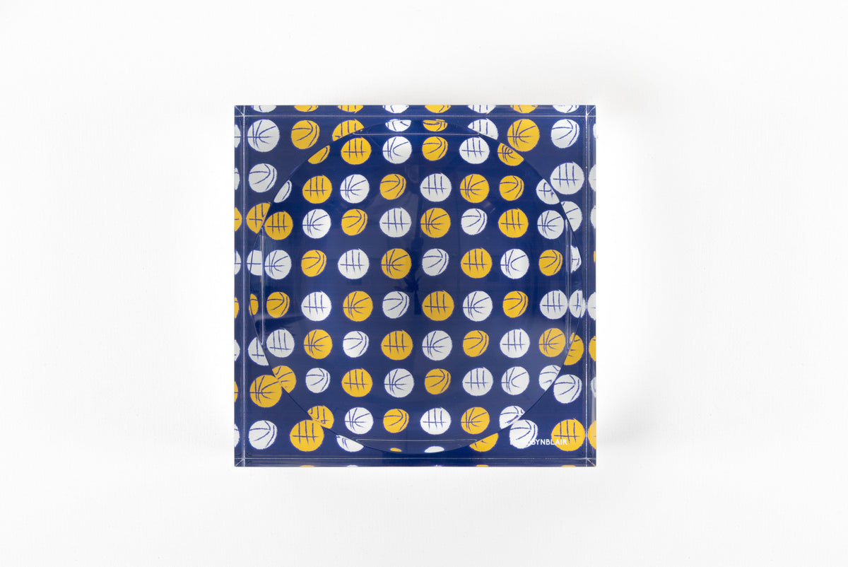 Lucky Hoops candy dish in Midnight Gold by BY ROBYNBLAIR, top-down view
